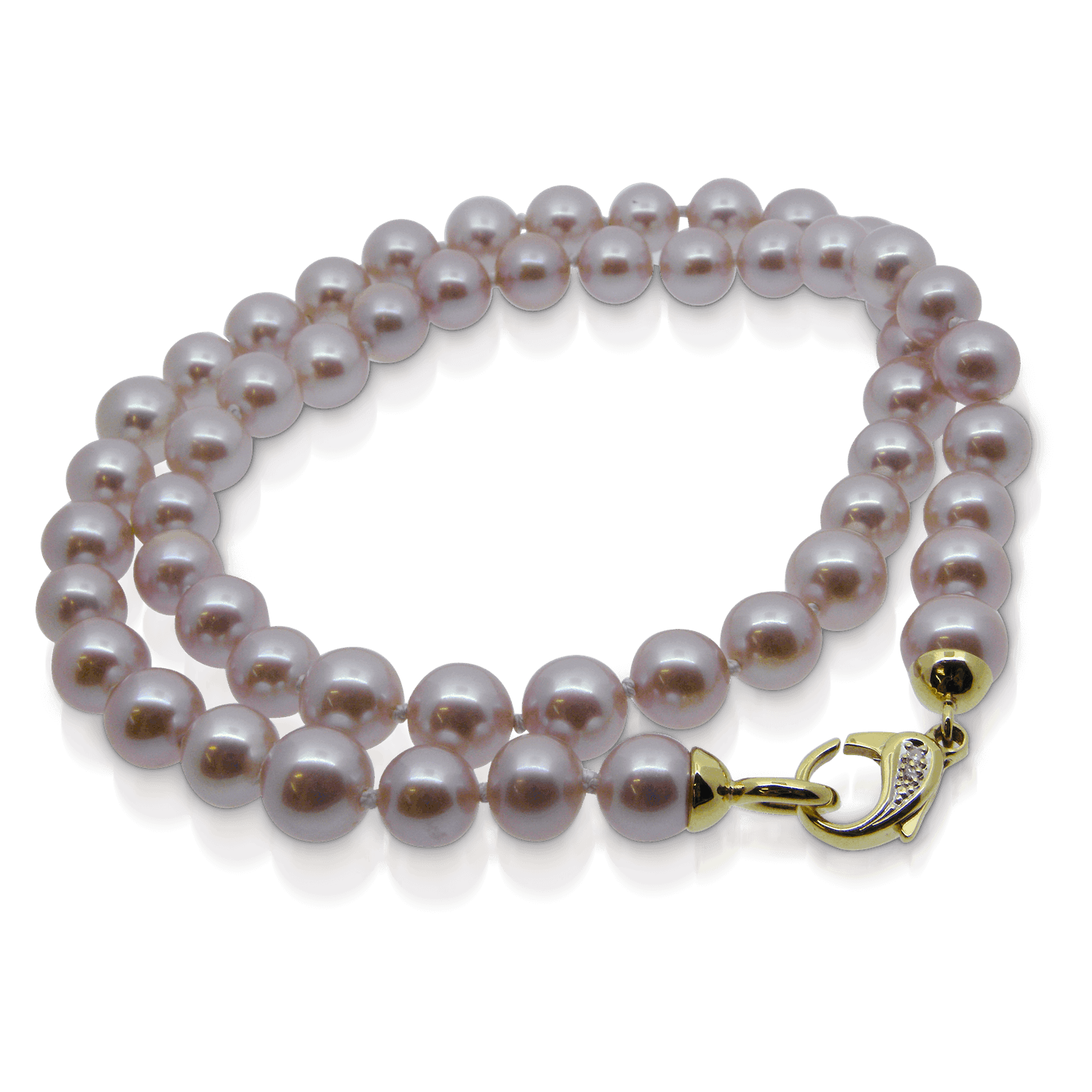 Halsschmuck, Collier, Perlenschmuck, Perlencollier, Halskette, Perlenkette, Perlen, Süsswasser-Zuchtperlen, pink, purple, violet, viollet, snap link, diamonds, brilliant cut, diamantverschluss, diamanten, brillanten, pavé, karabiner, Halskette, Damenschmuck, Zuchtperle, Goldschmied, Design, klassisch, elegant, zürich, Necklace, necklace, pearl jewelry, pearl necklace, pearl necklace, pearls, freshwater cultured pearls, white, necklace, women's jewelry, cultured pearl, goldsmith, design, classic, elegant, Zurich, Winterthur, Sahak, Faktor S, Swissmade, Jewellery, jewelry