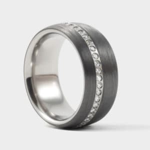 Carbonring_Damenring_Alliance_Titan_Diamantring_Trauring_Partnerring_10100001_Glanzband_1_Swissmade_Sahak_Jewellery_Zurich