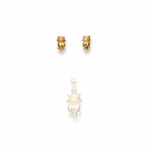 Ohrstecker, Katzen, Gelbgold, Faktor s, ssahak, jewellery, schmuck, online, kaufen, Kinder, Kinderschmuck,