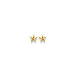 kinerschmuck, ohrschmuck, ohrhänger, ohrstecker, goldschmuck, seestern, stern, see, motiv, fein, gelbgold, blume, blüte, tiermotiv, tiere, goldschmiede, sahak jewellery, earrings, jewelry, heart, swissmade, faktor s, winterthur, zurich