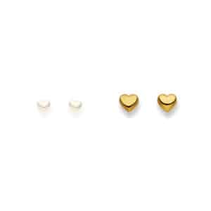 ohrstecker, ohrschmuck, kinderschmuck, goldschmuck, Herz, kinder, schmuck, gelbgold, sahak jewellery, sahak, jewelry, faktor s, goldschmiede, swissmade, zürich, winterthur