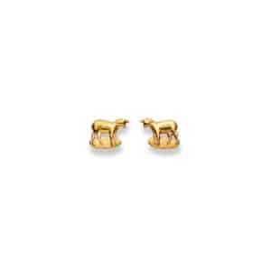 ohrstecker, Schaf, kinderschmuck, kinder, schmuck, goldschmuck, ohrschmuck, tiermotiv, ohrstecker, goldschmiede, gold, gelbgold, faktor s, sahak, jewellery, Swissmade, tiere, schmuck, online, kaufen