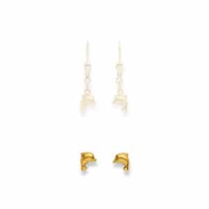 ohrstecker, ohrschmuck, kinderschmuck, goldschmuck, Delphin, Tiermotiv, kinder, schmuck, gelbgold, sahak jewellery, sahak, jewelry, faktor s, goldschmiede, swissmade, zürich, winterthur