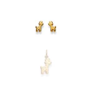 ohrstecker, Giraffe, kinderschmuck, kinder, schmuck, goldschmuck, ohrschmuck, tiermotiv, ohrstecker, goldschmiede, gold, gelbgold, faktor s, sahak, jewellery, Swissmade, tiere, schmuck, online, kaufen