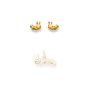 ohrstecker, wurm, kinderschmuck, kinder, schmuck, goldschmuck, ohrschmuck, tiermotiv, ohrstecker, goldschmiede, gold, gelbgold, faktor s, sahak, jewellery, Swissmade, tiere, schmuck, online, kaufen