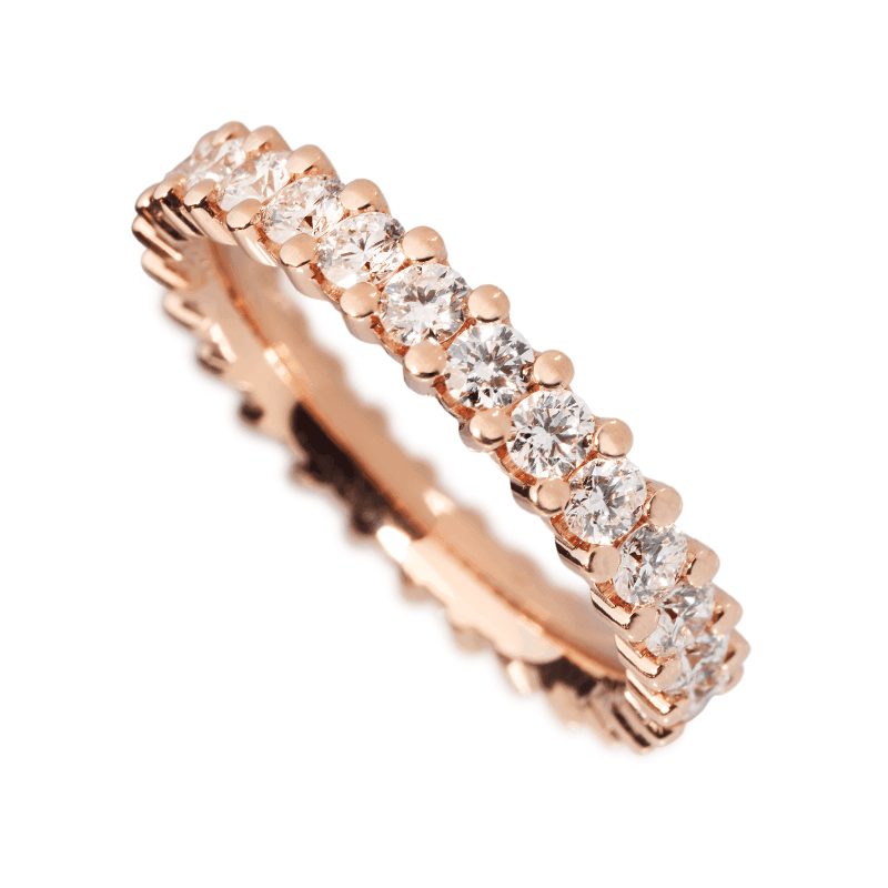 Alliance Ring aus Rotgold in klassischem Design mit weissen Diamanten