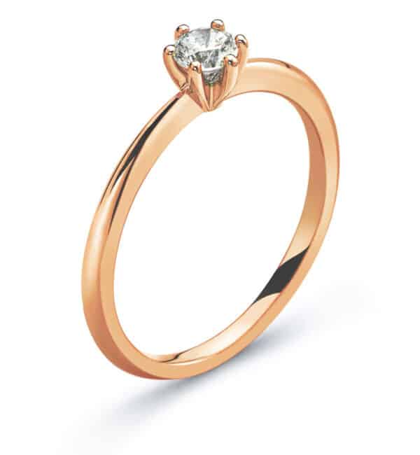 verlobungsring, solitär, engagment ring, diamantring, ring, damenring, brillanten, rotgold, brillant, hochzeitsring, schmuck, goldschmiede, juwelier, suu, grifffassung, swissmade, zurich